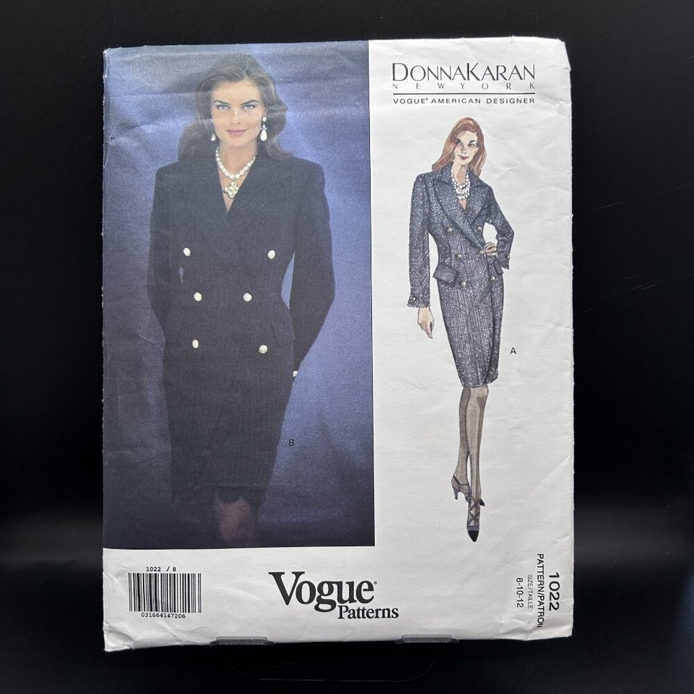 Vogue Donna Karen New York 1022 "Misses Dress" (8-10-12) Sewing Pattern Uncut FF